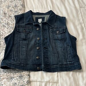 LC Lauren Conrad Dark Blue Denim Vest